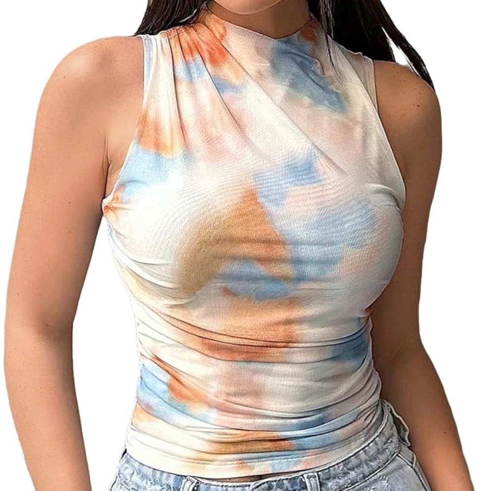 Women's Tie Dye Mesh Top